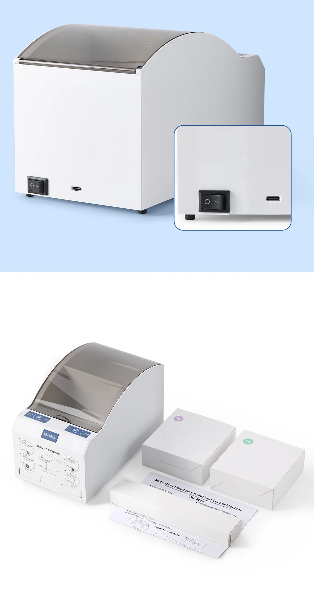 AZDENT Zahnbürsten-Spender Automatische Maschine M9 Max Sync-Sense 2-in-1 Multifunktionaler Bürstenhalter mit Sensor und 1000 Bürsten – Detail 6