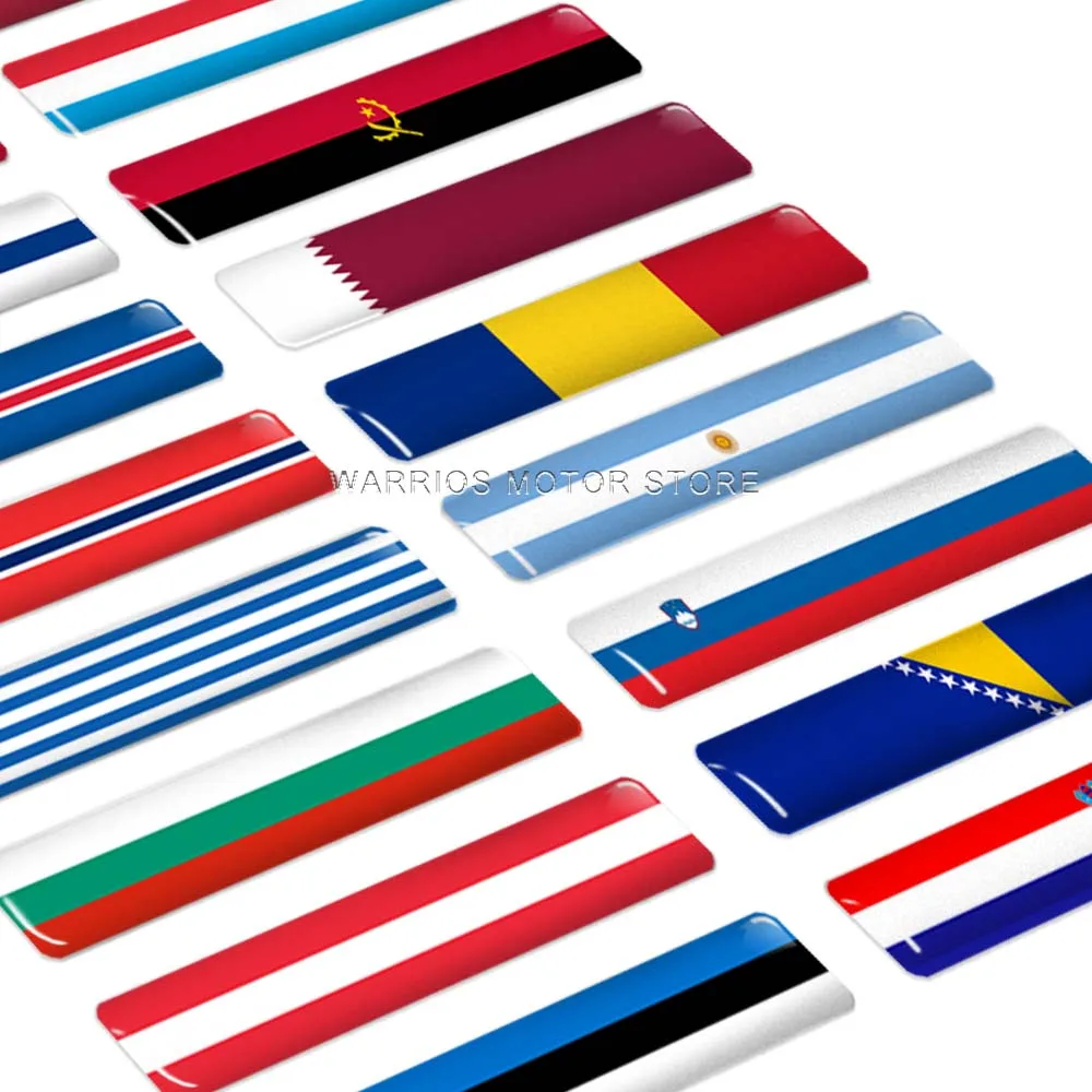 3D Motorcycle Global Country Flag Stickers Car Decorative Decals Kenya Norway Finland Iceland Venezuela Monaco Greece Hungary