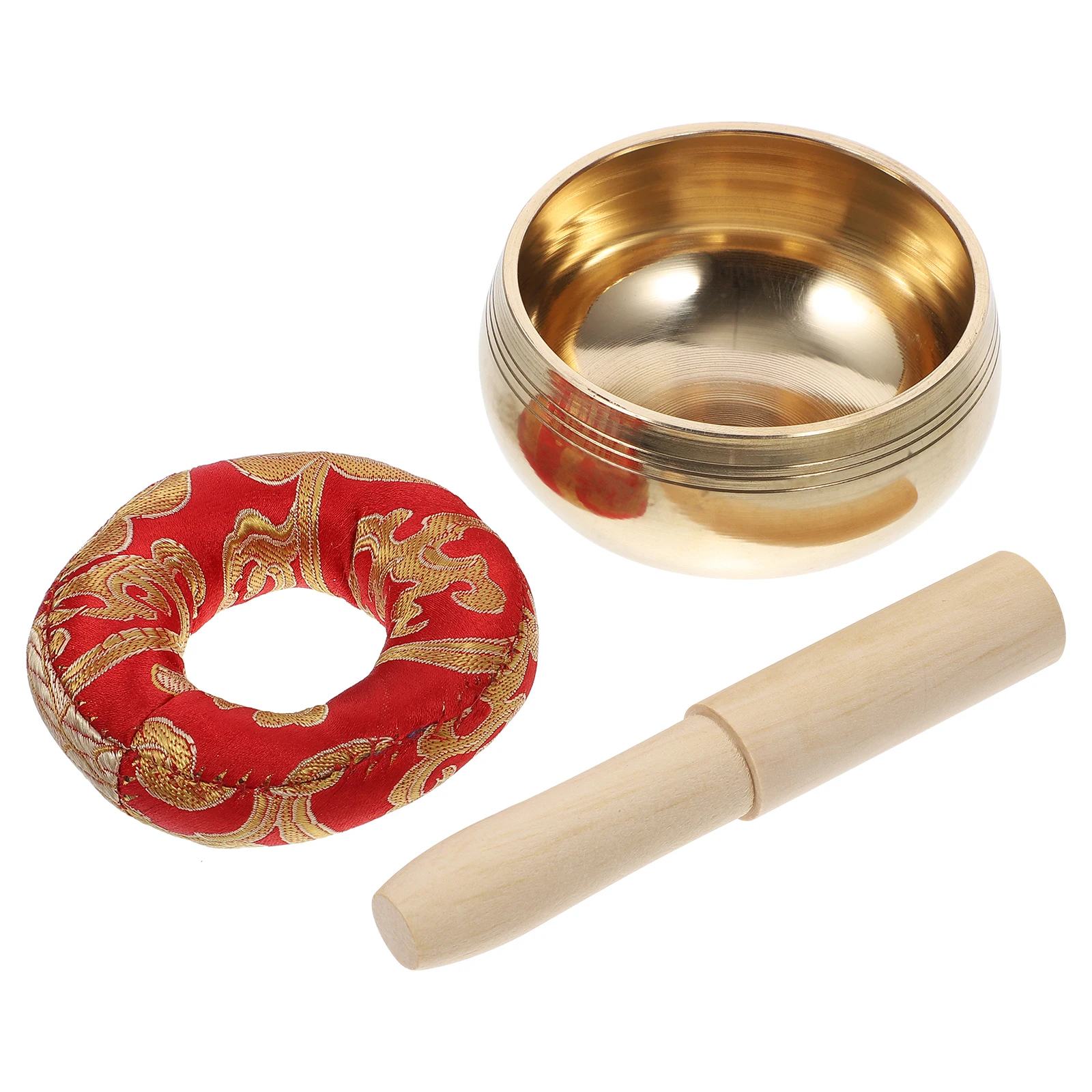 

1 Set Tibetan Singing Meditation Tool Yoga Mallet Set Copper Sound Bowl Handmade Relaxation Therapy Bowl With