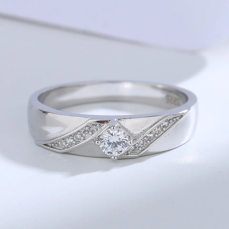 925 Sterling Silver Wedding Ring Set for Couples