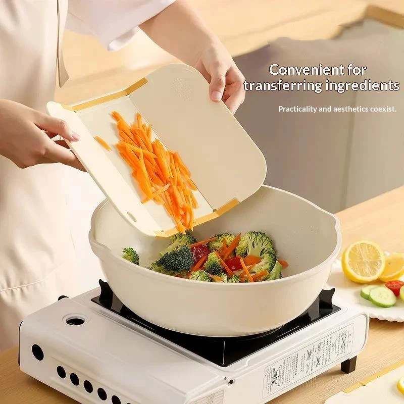 Foldable Cutting Board with Transfer Function Non Slip for Efficient Kitchen Prep Tasks