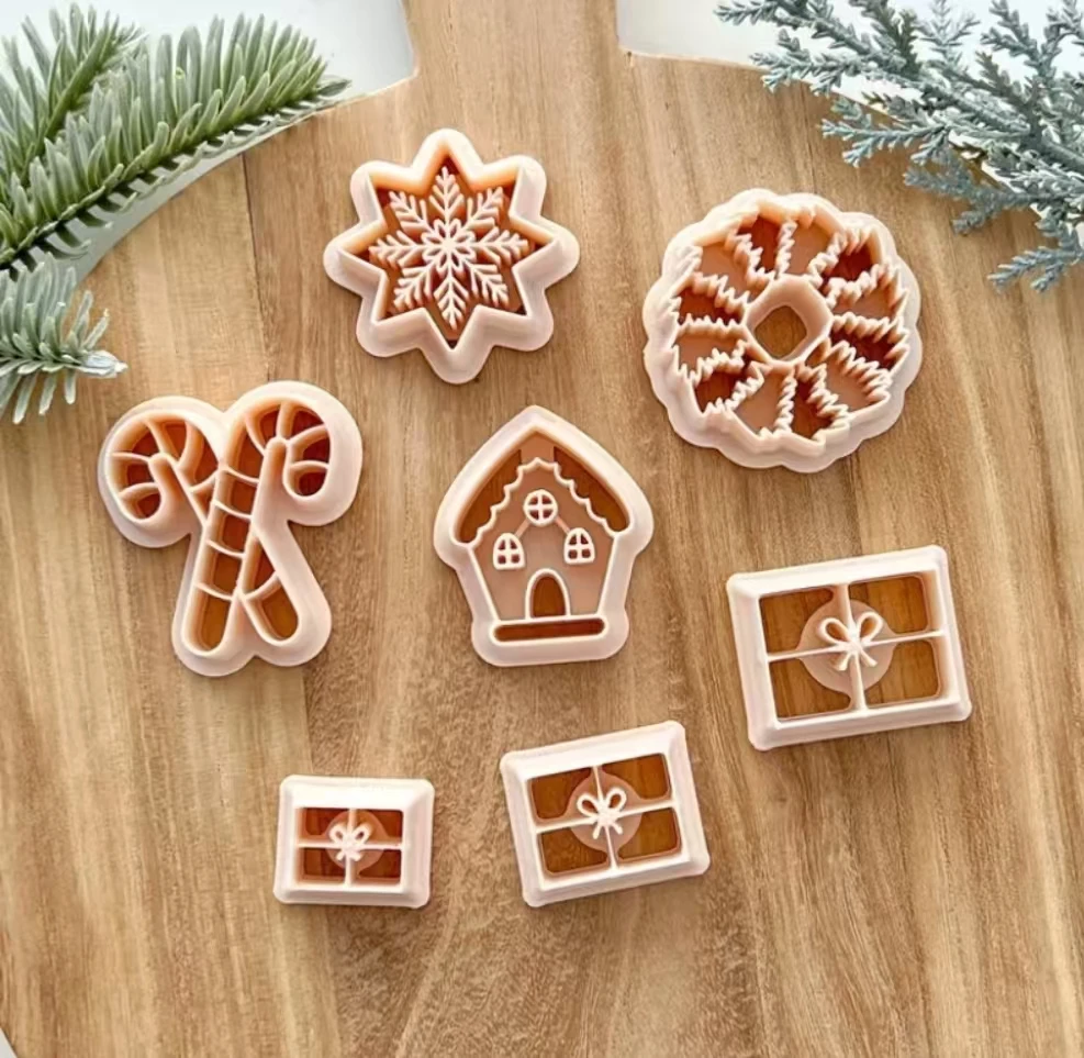 Christmas Polymer Clay Cutters | Winter Clay Cutters | Clay Cutter Set | Clay Cutters for Earring Making | Wreath | Candy Cane |