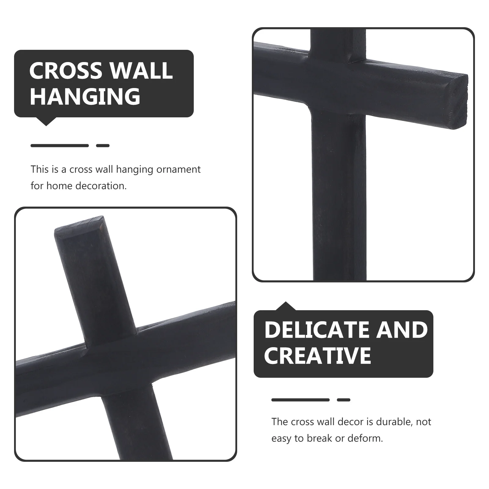 

Wall Cross Hanging Ornament Compact Design Smooth Surface Living Room Bedroom Wall Cross Wooden Craft Sunday School Crafts