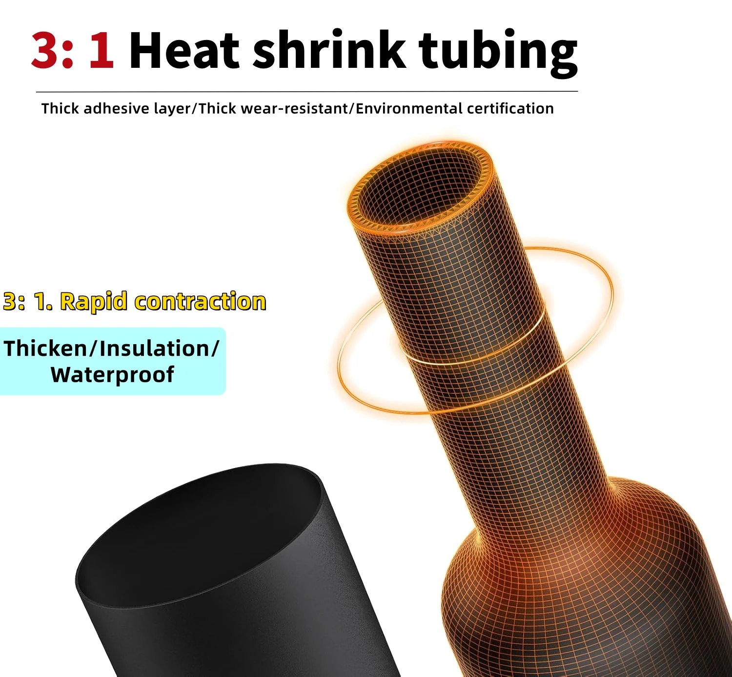 3: 1 Heat shrink tubing kit 400pcs, wire repair connector, marine grade double wall waterproof wire conduit connector