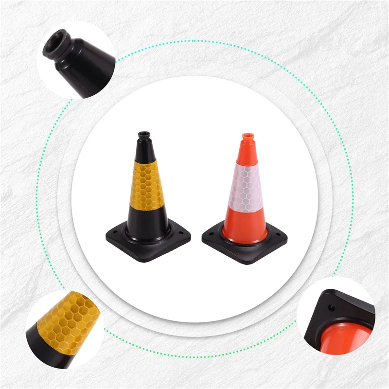 A45F-2PCS Simulation Road Cone Reflective Cone Model For 1/10 RC Crawler Car TRX4 1/14 RC Truck Tipper