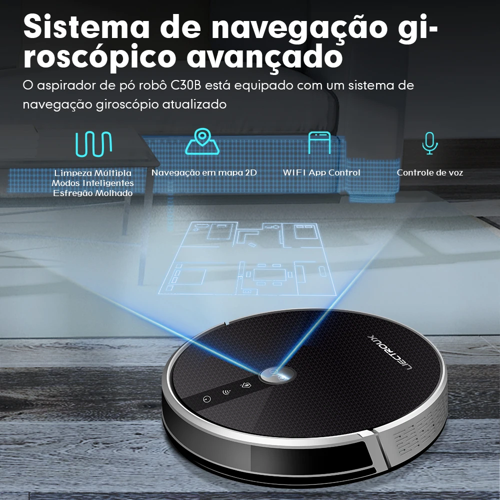 LIECTROUX Robot Vacuum Cleaner C30B, Auto Recharge, Smart APP Remote Contro, Works with Alexa, Ideal for Pets and Larger Home