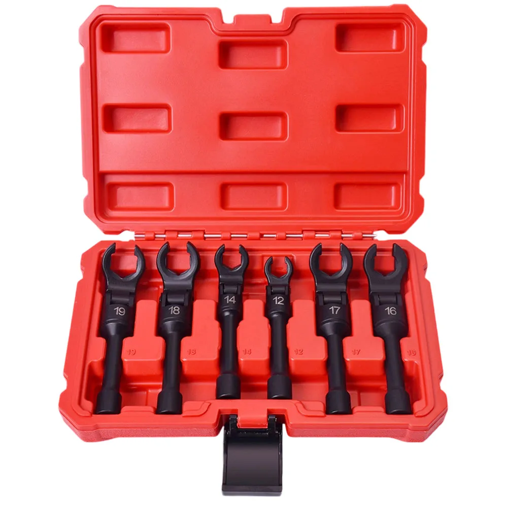 

Automotive Repair Tools Crows Foot Wrench 12-19mm Size Range 180 Flex-Head Design 6-Point Socket Chrome Vanadium Steel