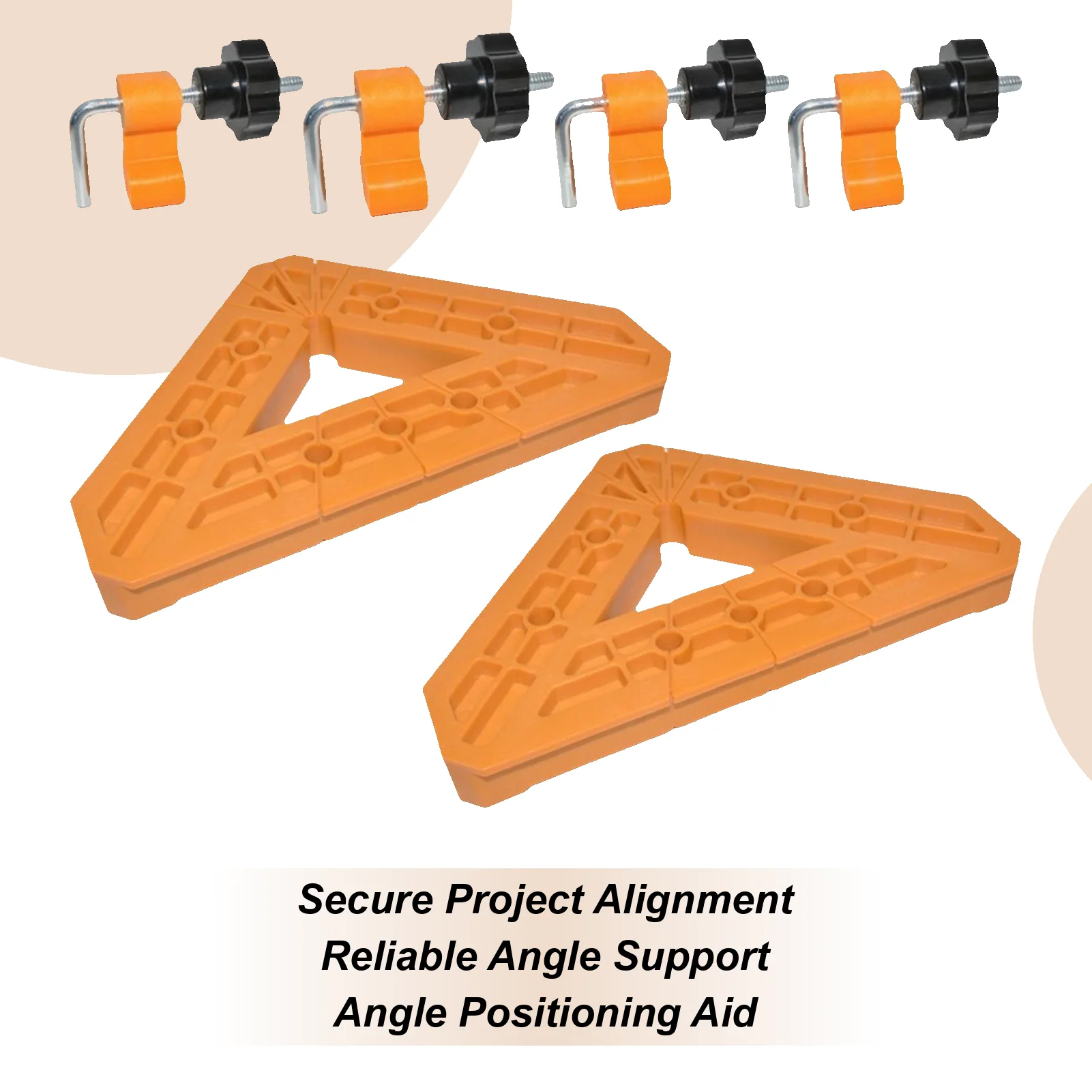 

Набор из 6 многоразовых зажимов-угольников 90 и 45 градусов для столярных работ, распиловки панелей, домашнего творчества и офиса