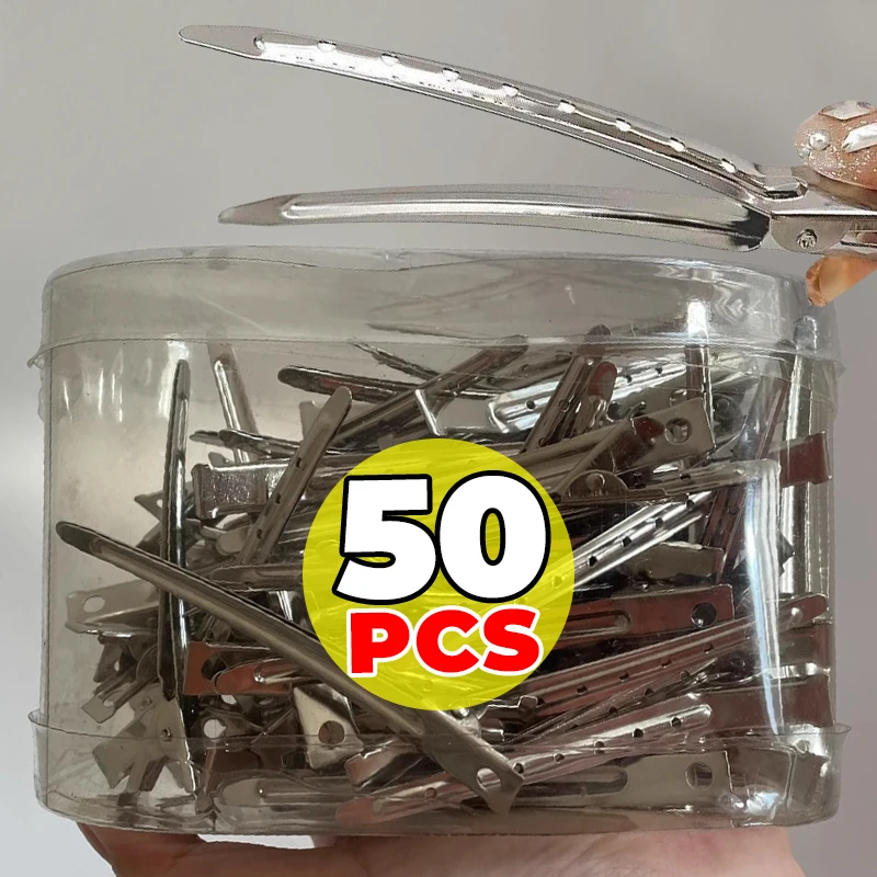 

Woman Silver Hair Clips Metal Hairdressing Sectioning Clip Clamps Barber Hair Cut Use Styling Tools Hair Root Fluffy Hairpin