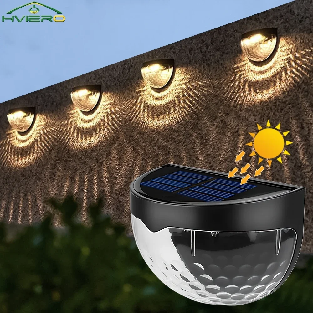 

1/2/4PCS Solar LED Fences Lamp White Outdoor Waterproof Wall Light Corrugated Lights Fence Terrace Garden Path Decorative Bulbs