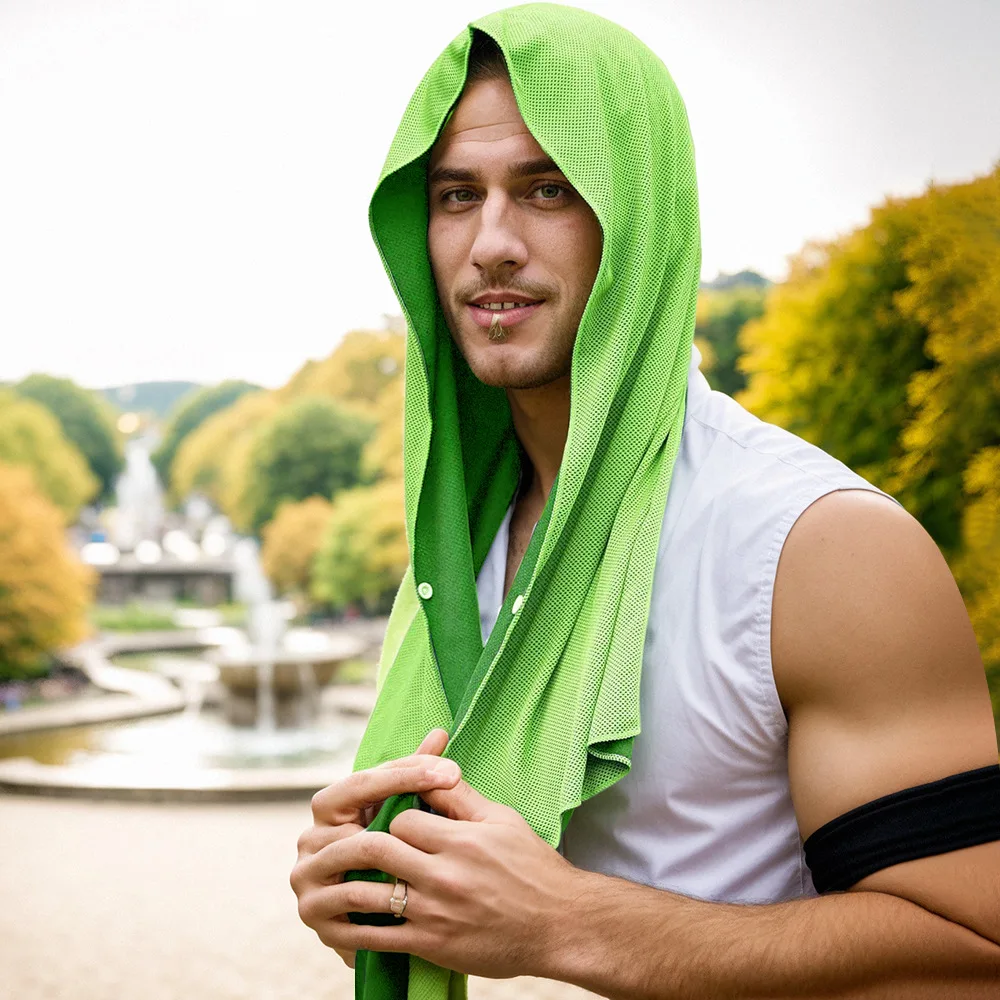 1pc Cooling Hoodie Towel Cooling Towels Quick Drying Absorbent Towels for Neck and Face Protection Sport Workout Camping Cycling