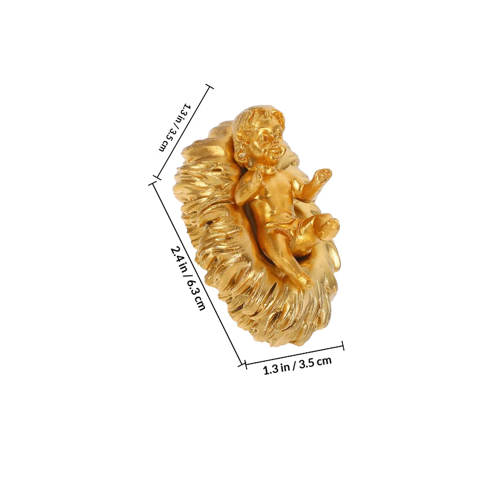Small Baby Jesus Resin Figure Mini Nativity Jesus Statue Religious Scene Decor Christmas Ornament Decoration