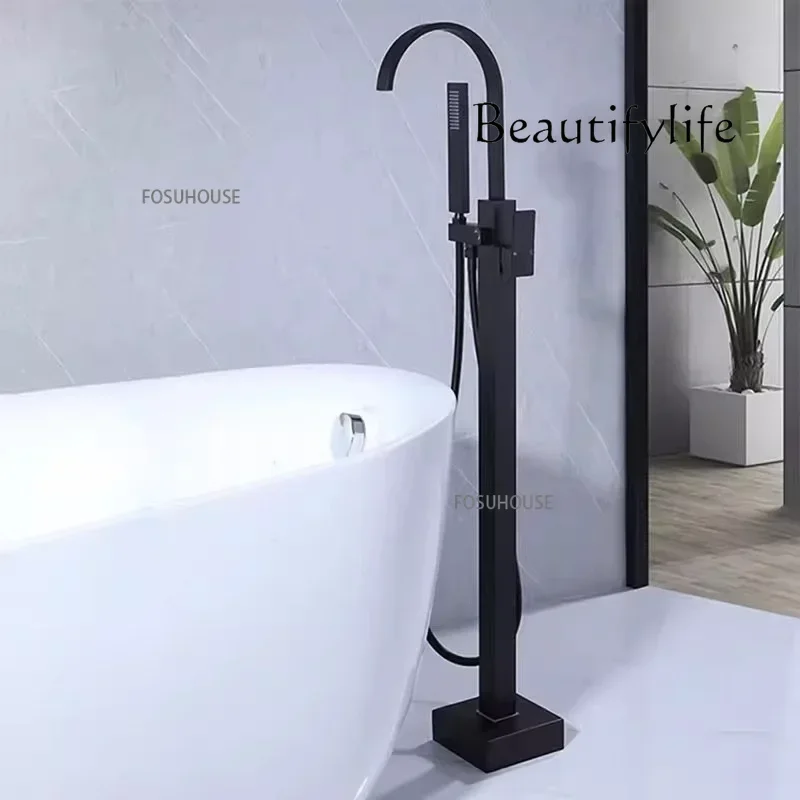 

Floor Mounted Bathtub Faucet Set Hotel Homestay Luxury Bathtub Faucet Hot and Cold Shower Bathtub Mixer Tap Standing Waterfall Y