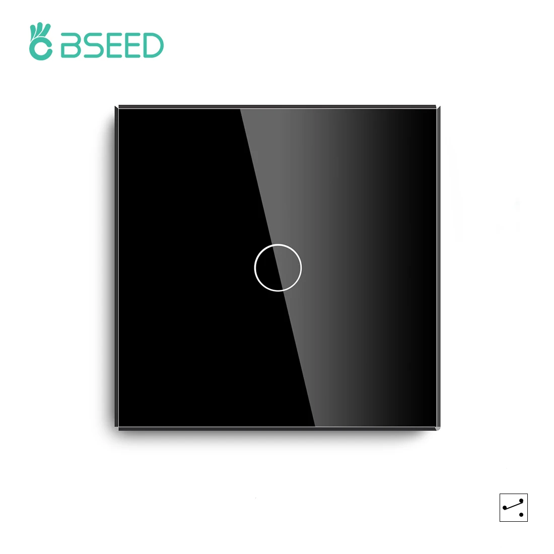 Bseed EU-Standard 1/2-Gang 2/3-Wege Touch-Lichtschalter Schwarz Weiß mit Kristallglas-Panel Wandschalter für Treppenbeleuchtung