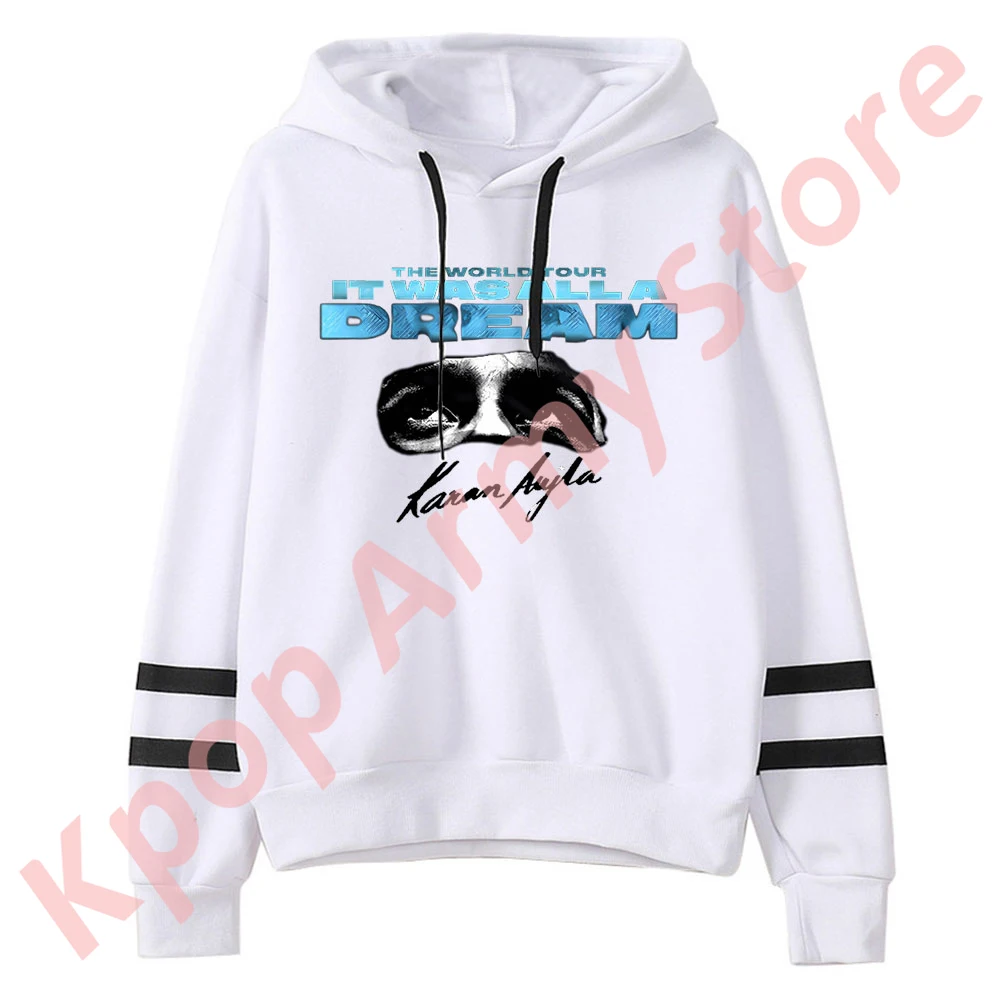 Karan Aujla 2024 Tour Pullover senza tasche Barre parallele Manica Streetwear Felpe con nuovo logo