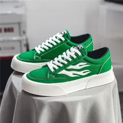 Fashion Green Men Canvas Shoes Classic Breathable Canvas Sneakers Men Casual Shoes Street Hip hop Platform Vulcanized Shoes Men