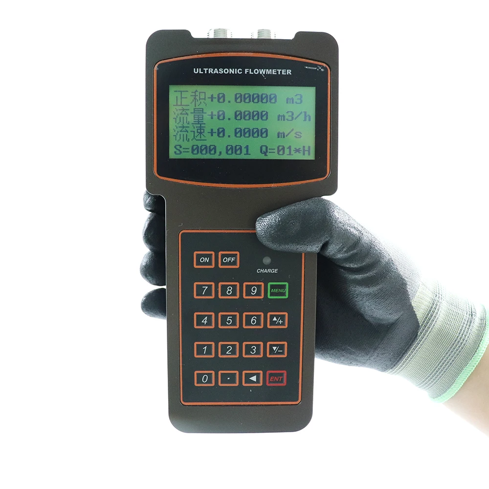 4-20ma Dn 200 Rs485 Portable Handheld Ultrasonic Water FlowMeter Data Logger Rs232 Wi-fi Clamp on Handheld Ultrasonic Flow Meter