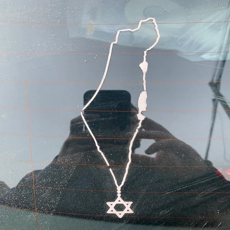 

jpct Various sizes of car stickers, Israel map necklace, waterproof vinyl truck rear bumper auto decoration,
