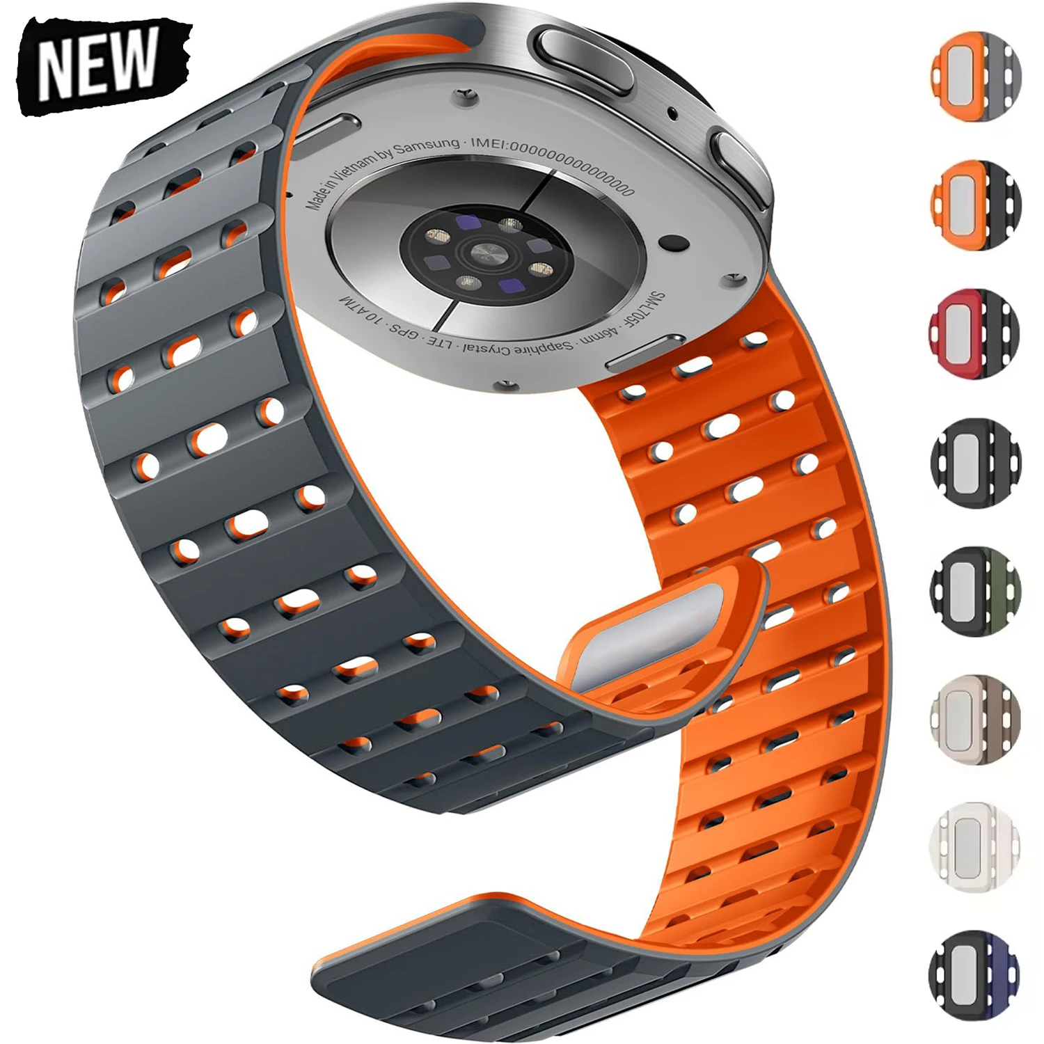 

Magnetic Loop Band for Samsung Galaxy Watch 8 40mm 44mm Silicone Sport Strap for Watch 8 Classic No Gaps Curved End Bracelet