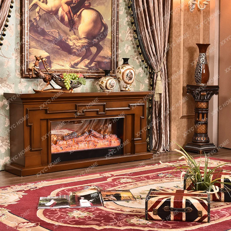 LX Fire Heating Electric Fireplace Electronic Fireplace Simulation Fake Flame Fireplace TV Cabinet