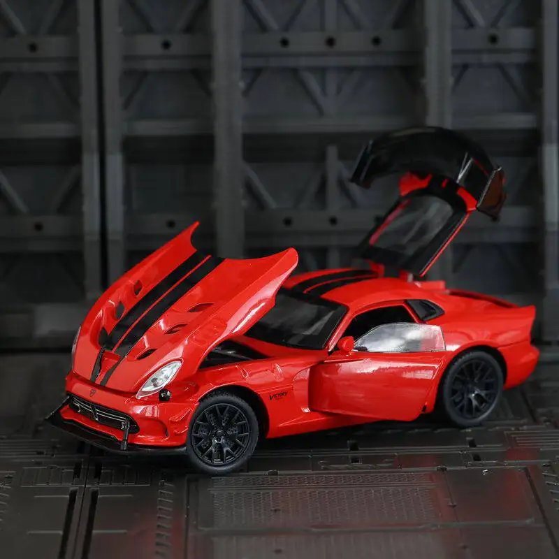 

1:32 Viper Sports Car Simulation Alloy Car Model Metal Model Sound And Light Pull Back For Boy Toy Car Gift