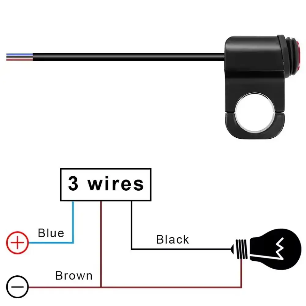 Aluminum Alloy Motorcycle Light Switch DC12V Dual Button Handlebar Mount Switch Button 22mm Waterproof Headlight On/Off Switch