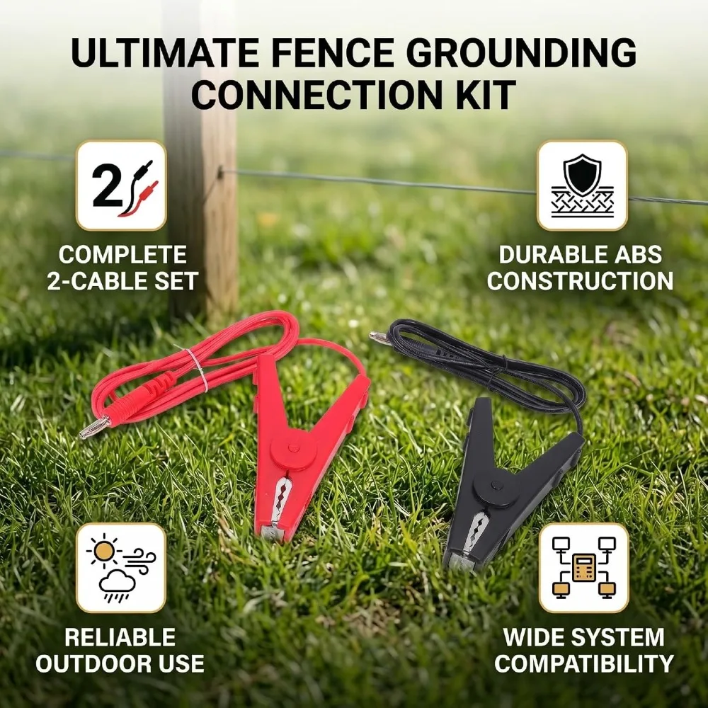 Sturdy 13 AWG Electric Fence Wire 1 Meter Length Durable Fence Wire Kit ABS Jumper Lead Kit Garden