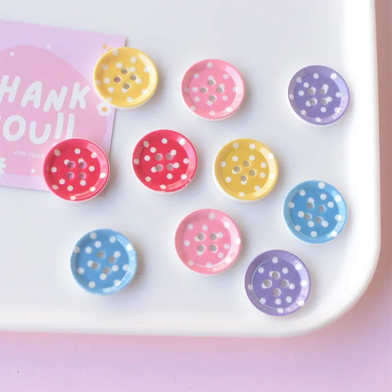 5pcs Polka Dot Button Jewelry Accessories Hair Accessories Mobile Phone Case Hole Shoes Clothing Accessories Wholesale Pj1656