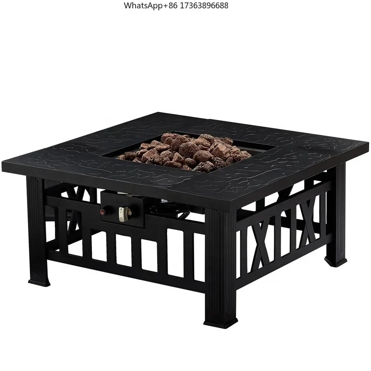 New Design Square Outdoor Propane Gas Fire Pit Outdoor Table for Garden Patio