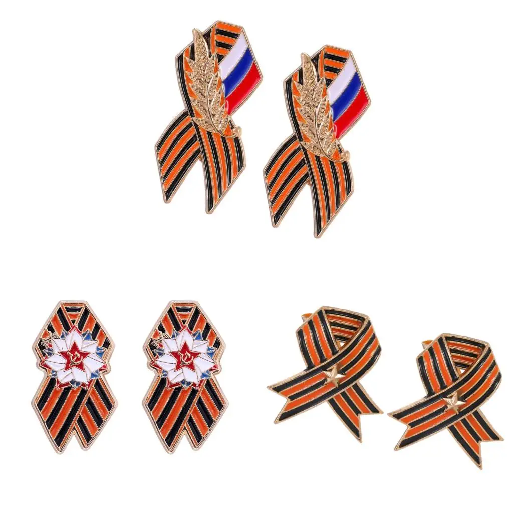  Sturdy Russian Federation Flag Lapel Pin Resistant To Corrosion Badge Pin