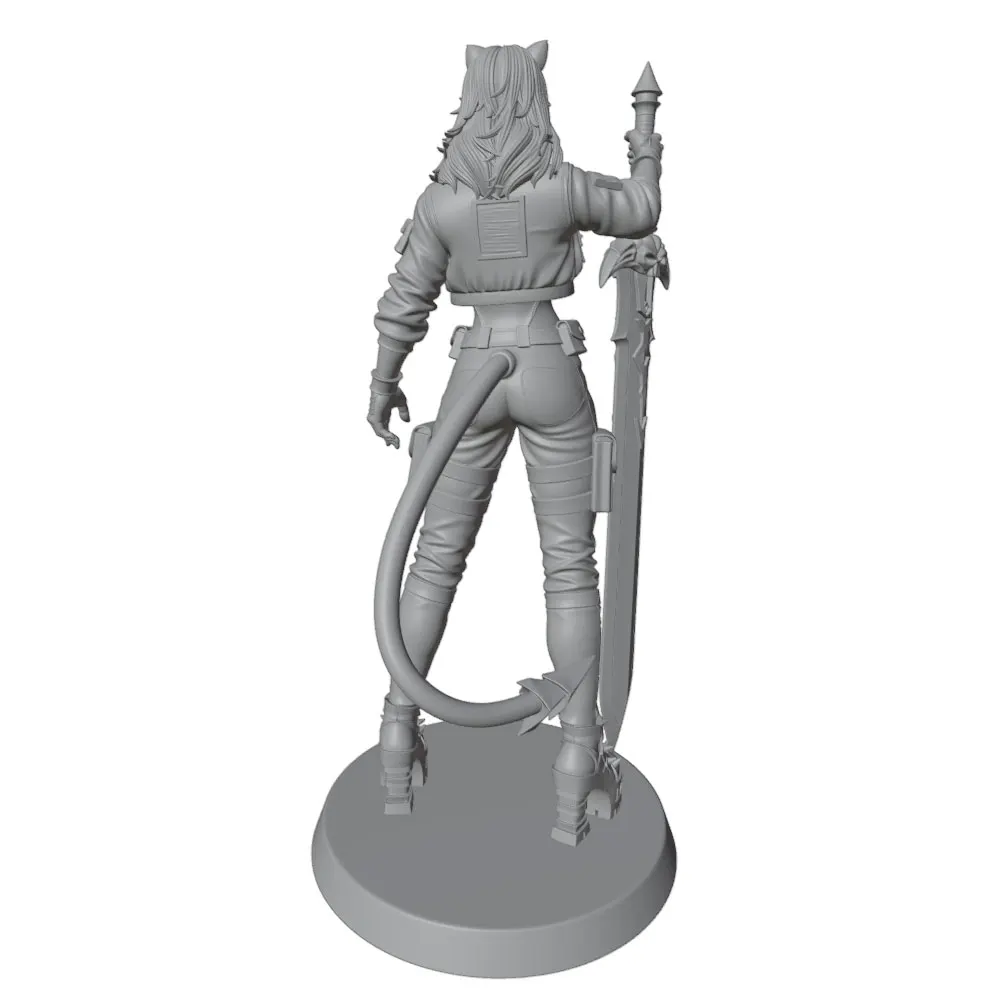 1/24 7.5cm Female Warrior Resin Model Kits GK Miniature 3D Printed Gray Model Figurine DIY Doll Model Unassembled And Unpainted
