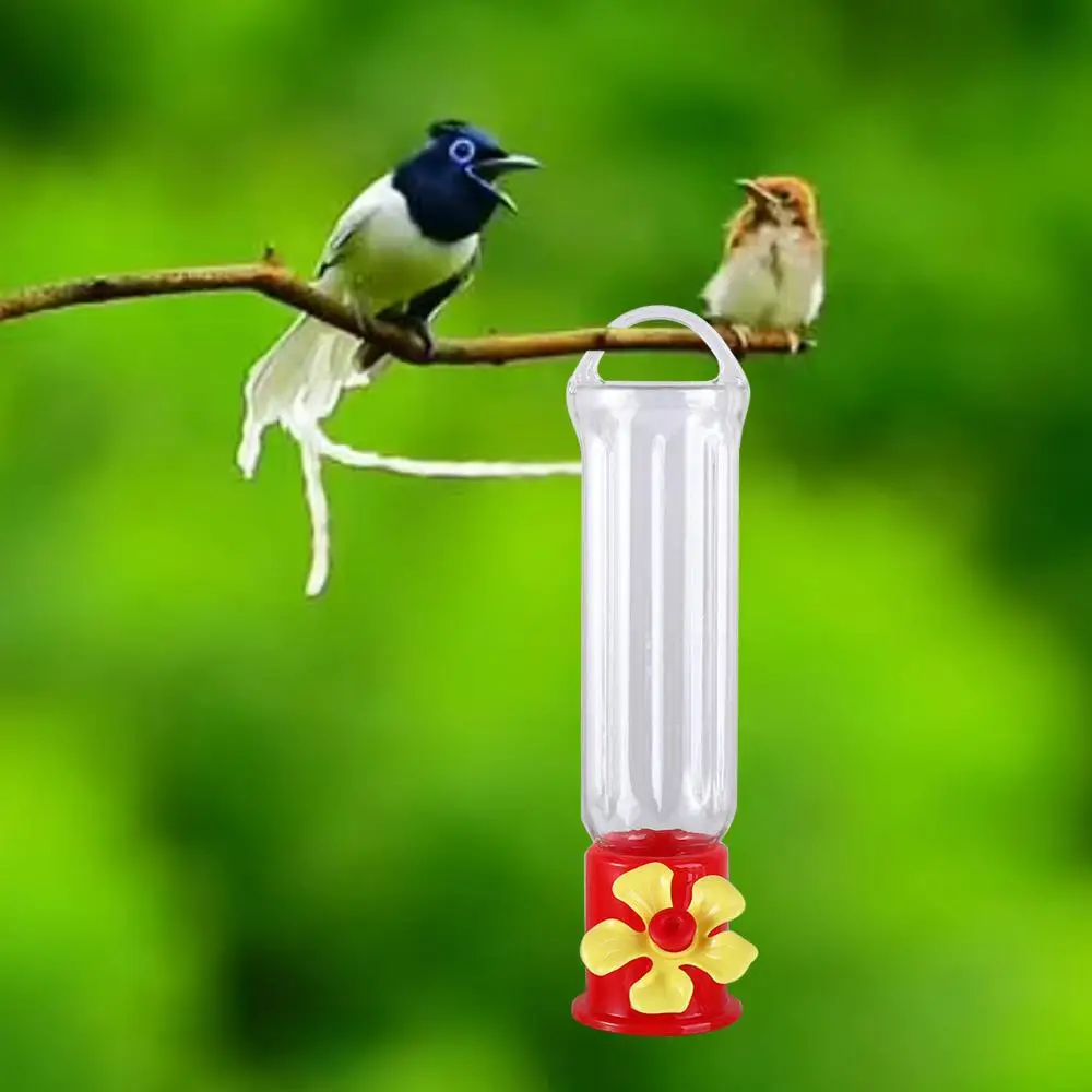 Portable Plastic Hummingbird Feeders Transparent Leak-proof Hanging Bird Feeders with Hanging Wires Removable Garden