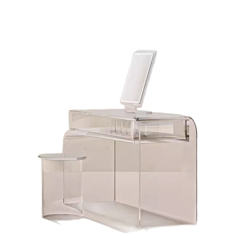 

Acrylic creative transparent integrated dresser small girls bedroom makeup table light luxury modern simple desk