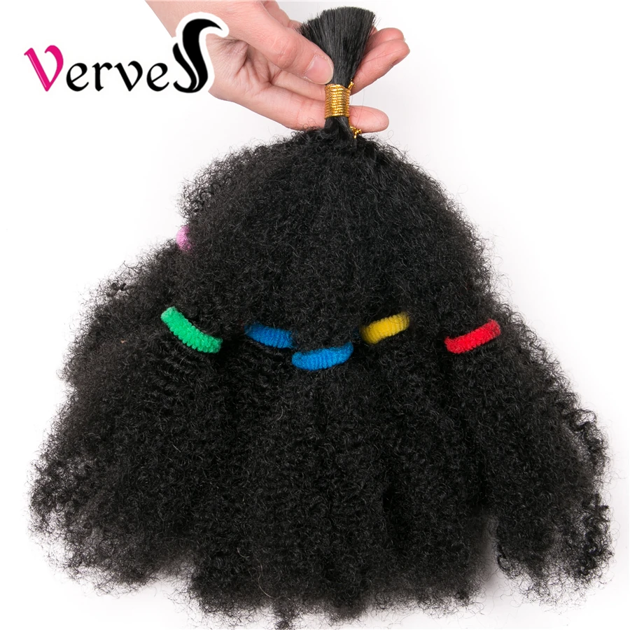 VERVES Culry 합성 크로 셰 뜨개질 머리띠 헤어 익스텐션 12 inch Ombre Braiding Hair 아프로 킨키 벌크 트위스트 브레이드 블랙, 브라운, 버그