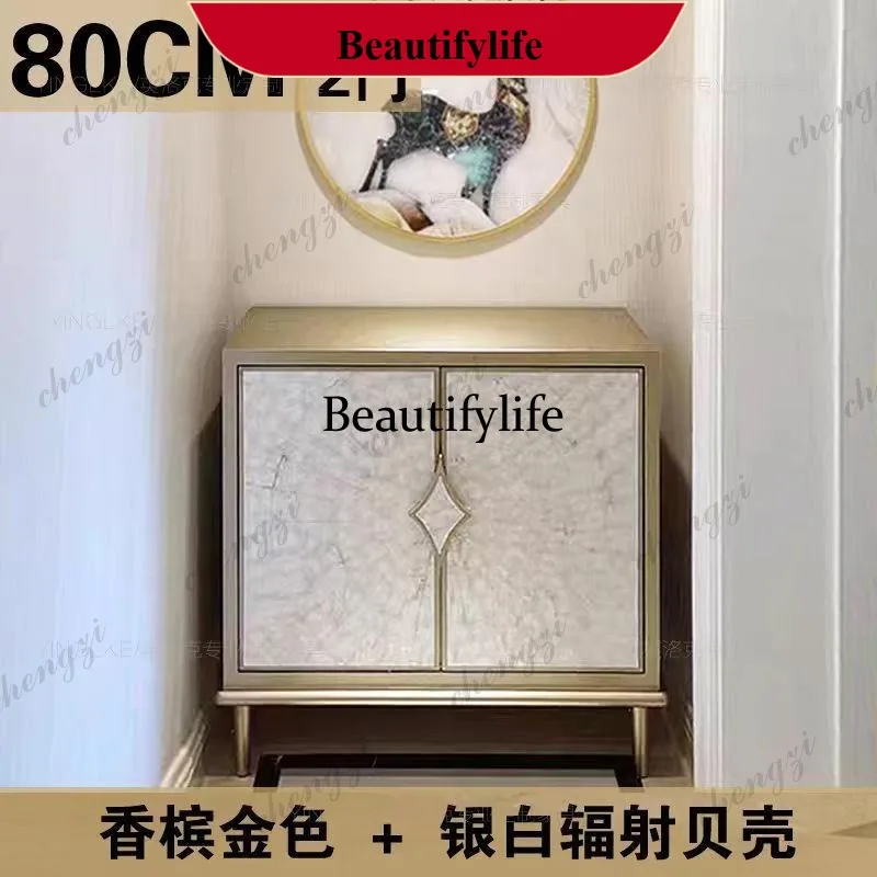 E153 Light luxury solid wood porch cabinet enters the door, high-end shoe cabinet decoration, simple storage and dining side cab