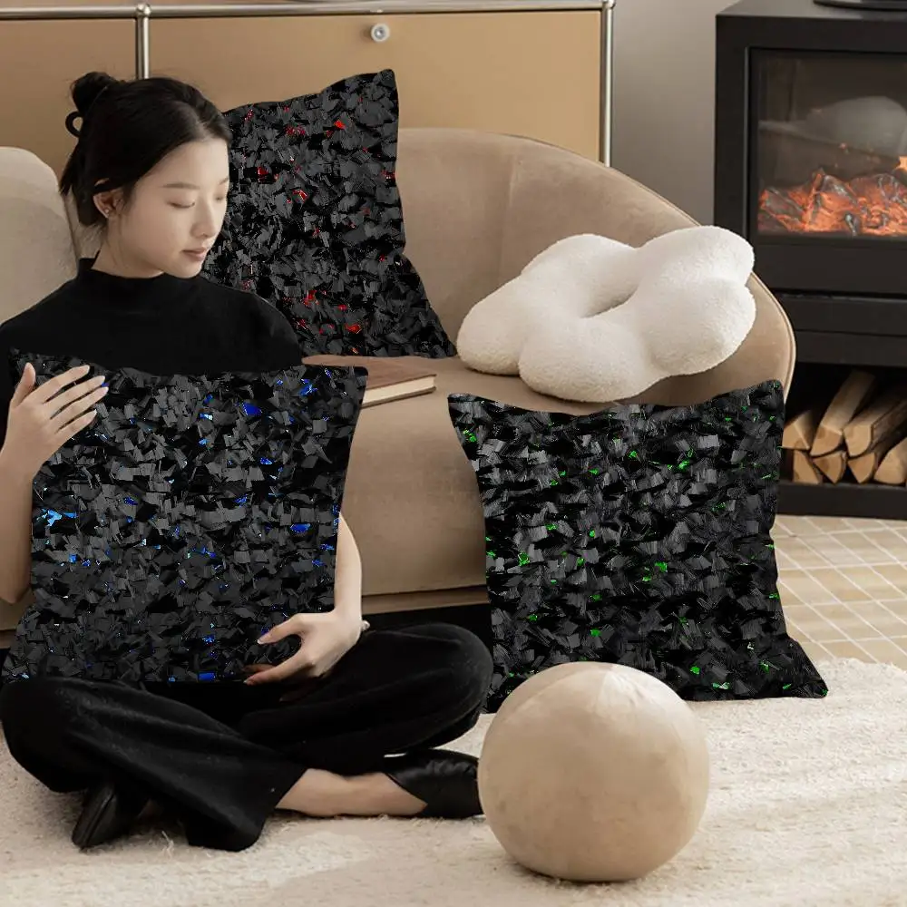 Forged Carbon Fundas Pillow Gift Home Office Decoration Pillow Bedroom Sofa Car Cushion CoverPillow Case