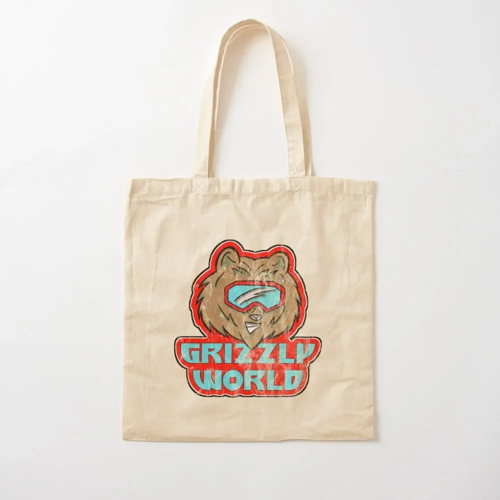 Grizzly World Logo Tote Bag Cloth bag supermarket folding bag tote university Shopper