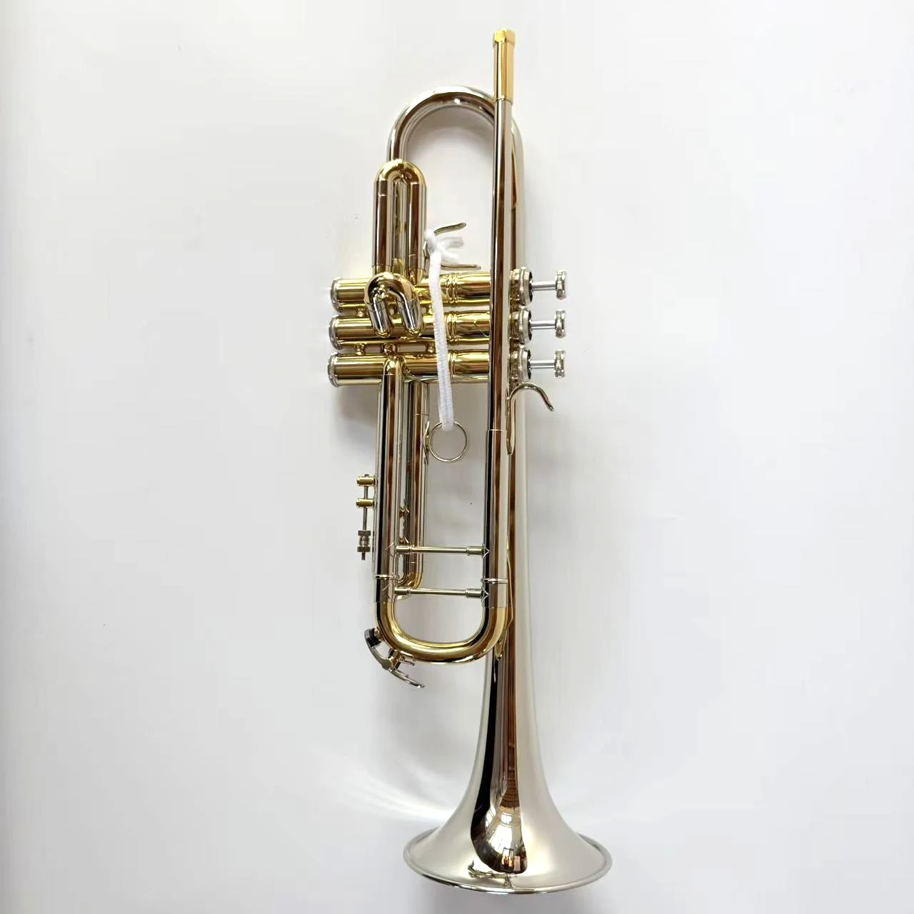 Musical Professional Bb Trumpet with Cupronickel Body Gold Lacquer Slides and Gold Lacquer Finish Brass Instrument