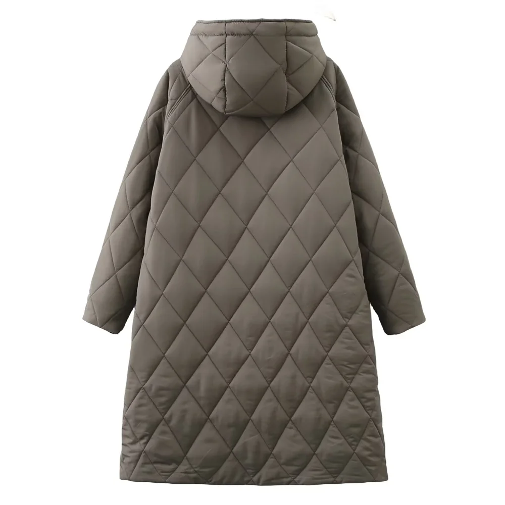 UNIZERA 2023 Autumn/Winter New Product Women\'s New Fashion Casual Pocket Zipper Decoration Hooded Cotton Coat