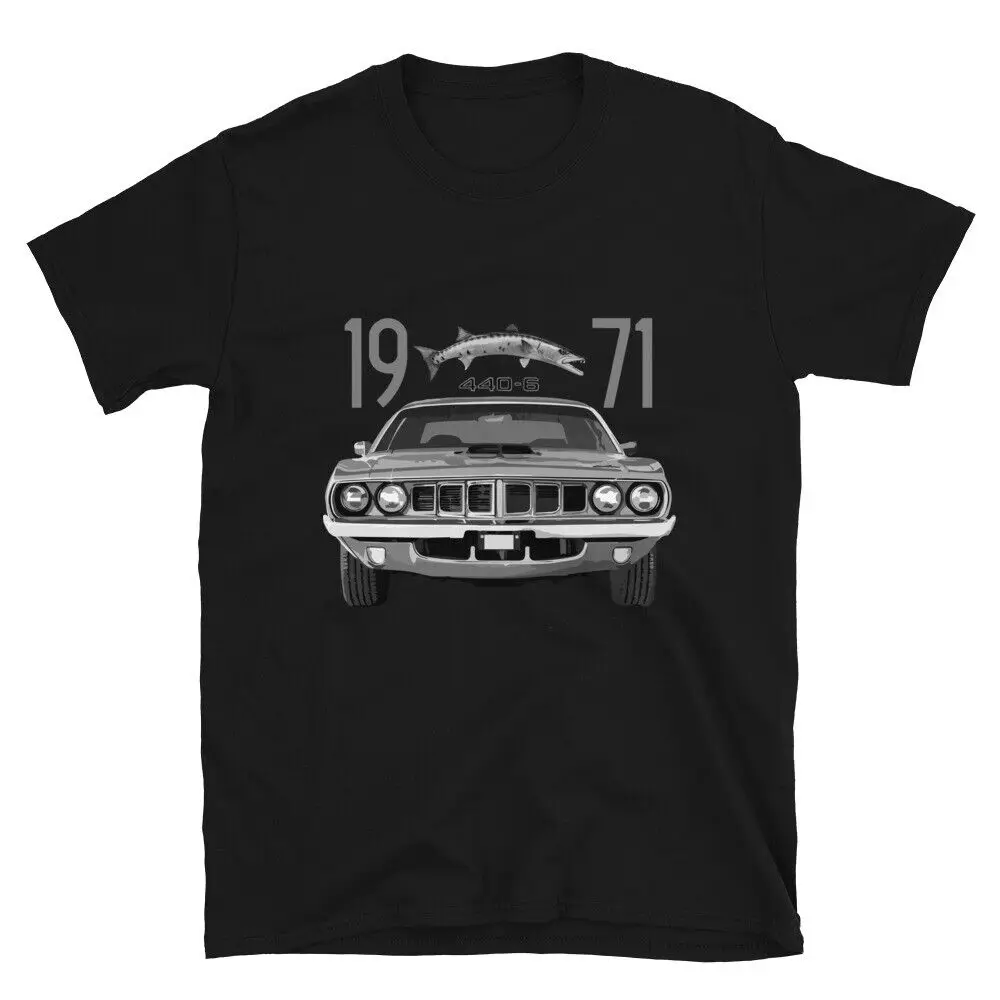 1971 Barracuda Cuda 440 American Muscle Car T-Shirt Short Sleeve Casual 100% Cotton O-Neck Summer Mens T-shirt Size S-3XL