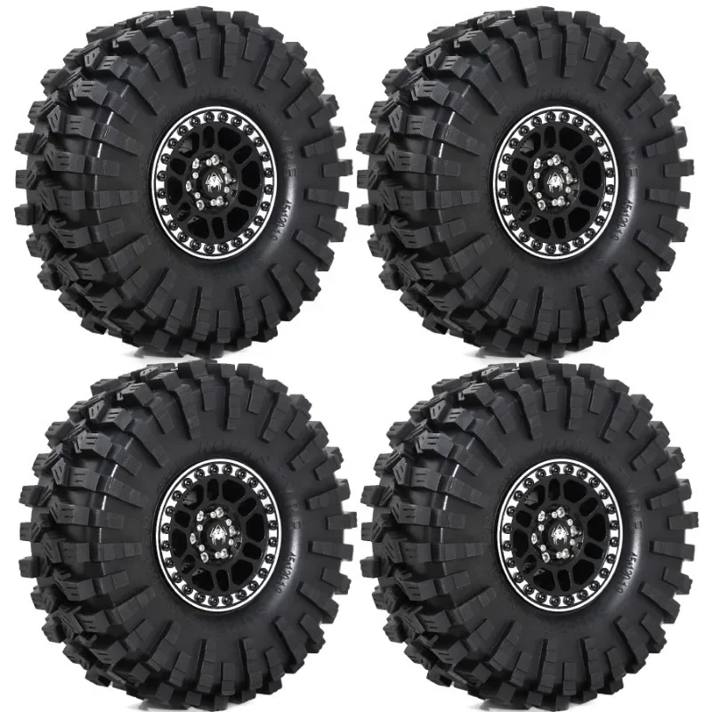 1.9 Inch 120mm Rubber Tires+metal Wheel Hub For 1/10 Rc Crawler Car Trxs Trx4 Trx6 Axial Scx10 90046 Redcat Yikong Rc4wd Rgt