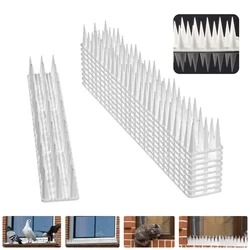 8/10/12/24Pcs White Plastic Anti-Bird Spikes Detachable Deterrent Burglar Pigeon Repellent Roof Anti-Cat Climb Fence Wall Spikes