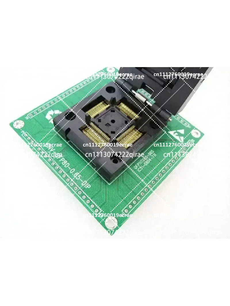 QFP80 LQFP80 Pitch 0.65mm IC Test Socket Adapter for Programming Debug and Burn-in