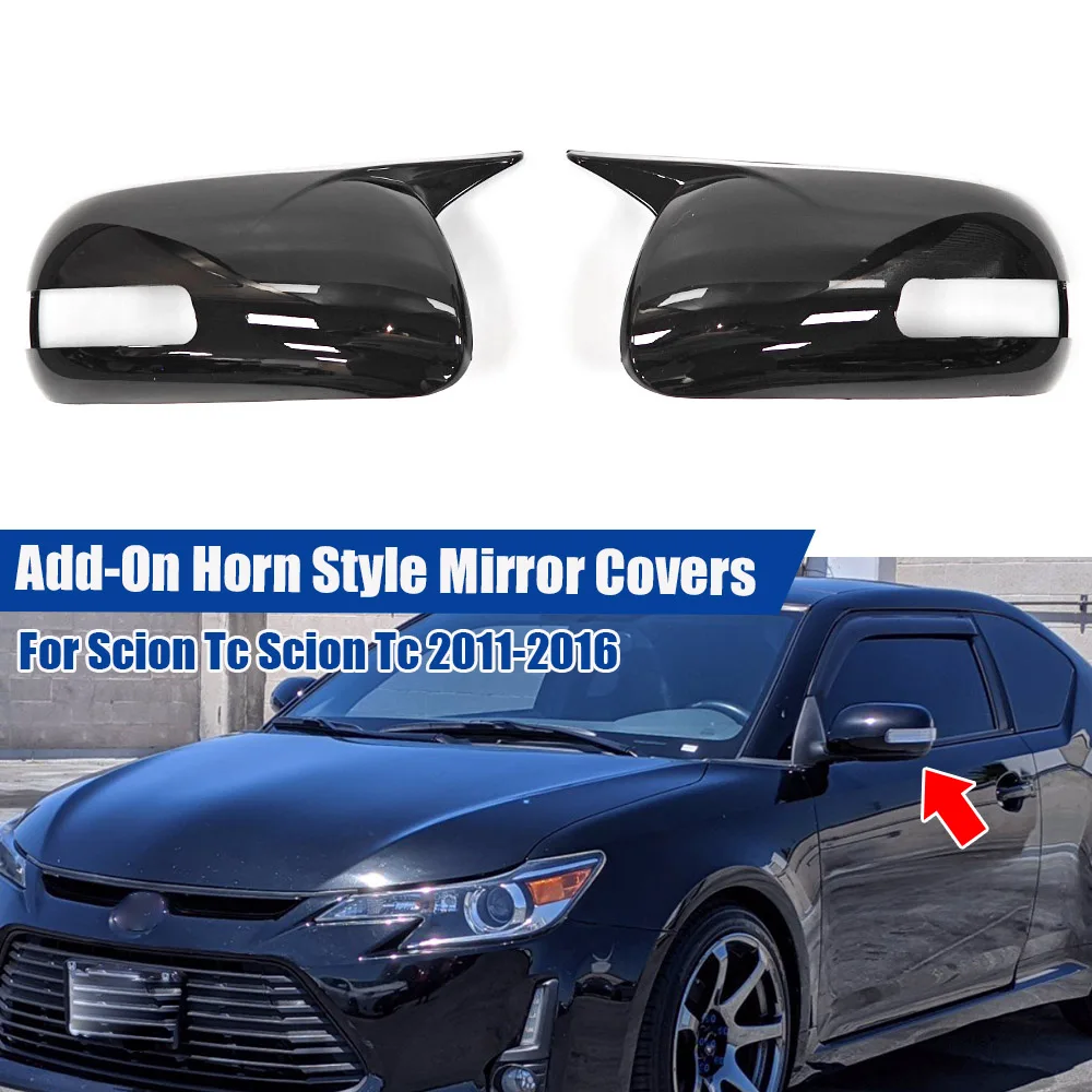 

1Pair Rear View Mirror Housing Ox Horn Cover-Side Mirror Cover For Toyota Camry Aurion 2006-2012 For Scion Tc Scion Tc 2011-2016