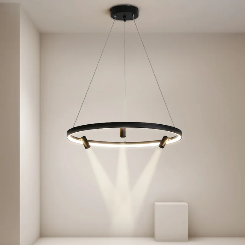 

Nordic Ring chandelier black minimalist spotlight chandelier Dining Room Home Living Room Bedroom design suspension luminaire