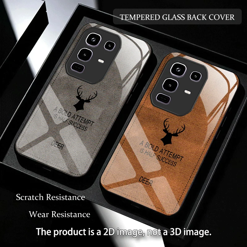 Coque en verre trempé résistant pour Infinix Note 50 Pro Pro+ 4G 50s 50x 5G, coque de protection avec motif de cerf, coque arrière.