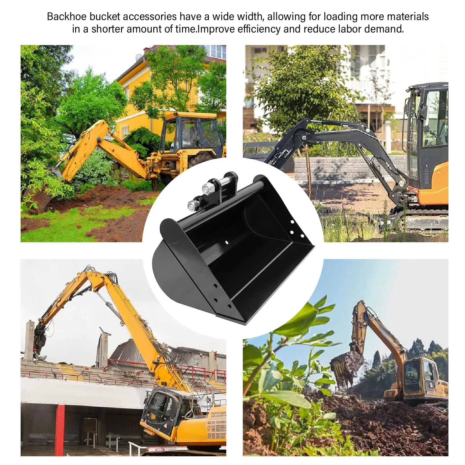 500mm 20in Small Excavator Bucket Manganese Steel Excavator Bucket for Leveling Slopes Dredging Rivers 500mm Excavator Bucket