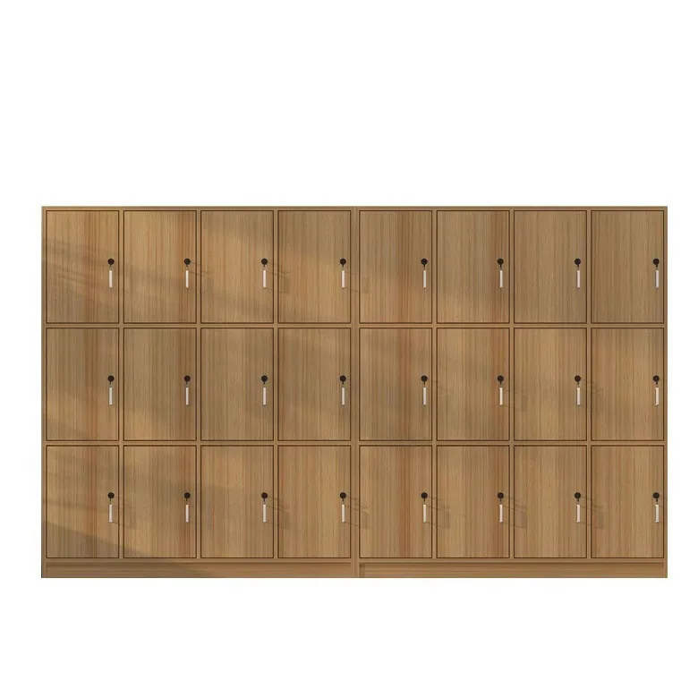 

Locker Employee Locker with Password Lock Induction Lock Bath Center Wooden Yoga Studio Gym Storage Cabinet