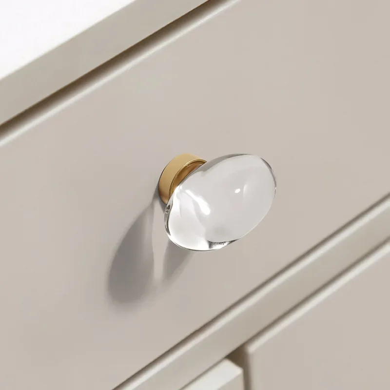 Brass Diamond Furniture Knobs 30mm Light Luxury Crystal Cabinet Knobs and Handle Glass Cabinet Handles Door Hardware