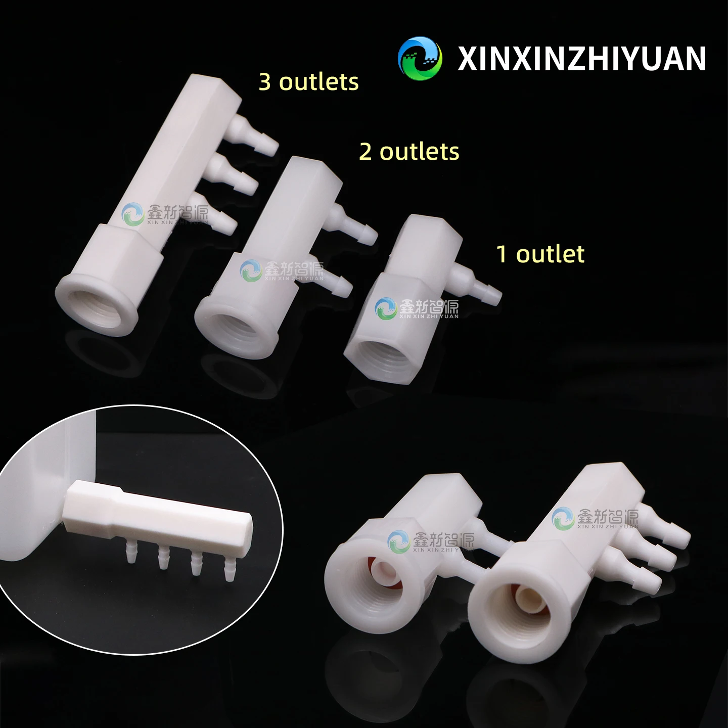 5PCs Eco Solvent Printer Ink Cartridge Connector 1 Outlet 2 Outlets Ink Tank Joint CISS Ink Bottle Connector